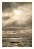 Porthleven Gig rowing out in to storm